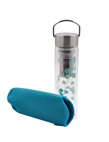 Thermos infusore in vetro con tappo a vite in acciaio inox - La Pianta del Tè negozio online